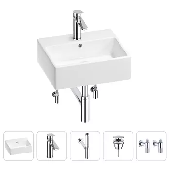 Раковина для ванной Wellsee Graceful Pro 201004606 в наборе 5 в 1
