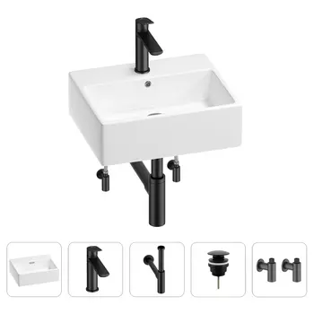 Раковина для ванной Wellsee Graceful Pro 201004607 в наборе 5 в 1