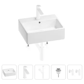 Раковина для ванной Wellsee Graceful Pro 201004610 в наборе 5 в 1