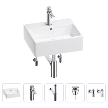 Раковина для ванной Wellsee Graceful Pro 201004611 в наборе 5 в 1