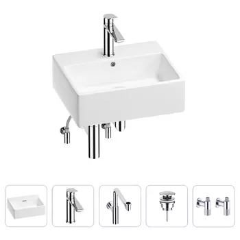 Раковина для ванной Wellsee Graceful Pro 201004616 в наборе 5 в 1