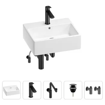 Раковина для ванной Wellsee Graceful Pro 201004617 в наборе 5 в 1