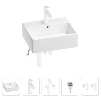 Раковина для ванной Wellsee Graceful Pro 201004620 в наборе 5 в 1