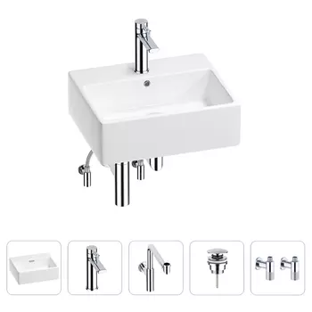 Раковина для ванной Wellsee Graceful Pro 201004621 в наборе 5 в 1