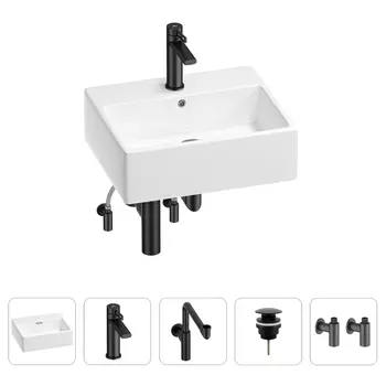Раковина для ванной Wellsee Graceful Pro 201004622 в наборе 5 в 1