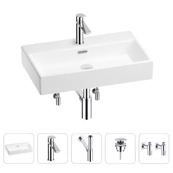 Раковина для ванной Wellsee Graceful Pro 201004626 в наборе 5 в 1