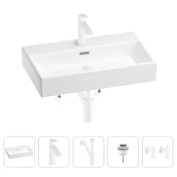 Раковина для ванной Wellsee Graceful Pro 201004630 в наборе 5 в 1
