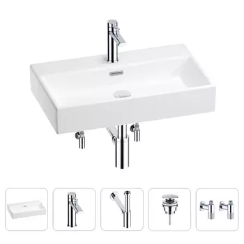 Раковина для ванной Wellsee Graceful Pro 201004631 в наборе 5 в 1