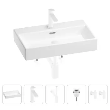 Раковина для ванной Wellsee Graceful Pro 201004640 в наборе 5 в 1