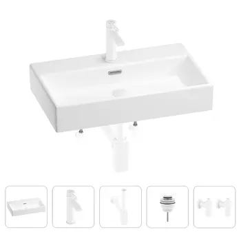 Раковина для ванной Wellsee Graceful Pro 201004645 в наборе 5 в 1