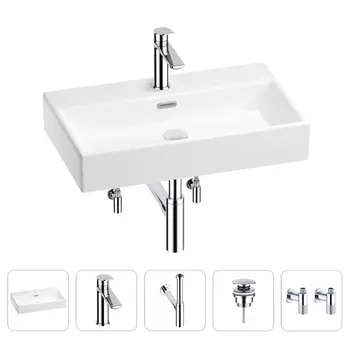 Раковина для ванной Wellsee Graceful Pro 201004656 в наборе 5 в 1