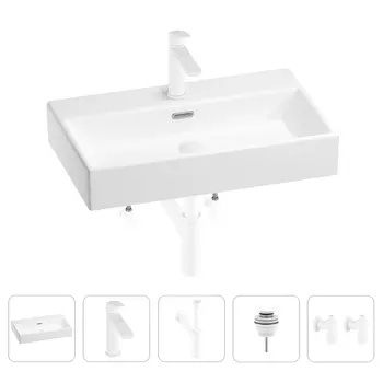 Раковина для ванной Wellsee Graceful Pro 201004660 в наборе 5 в 1