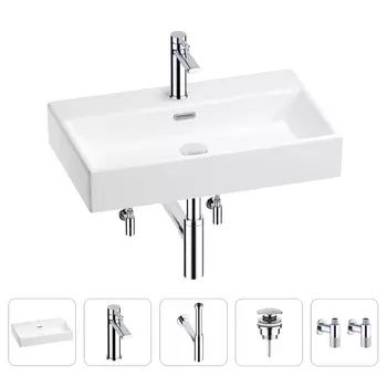 Раковина для ванной Wellsee Graceful Pro 201004661 в наборе 5 в 1
