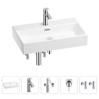 Раковина для ванной Wellsee Graceful Pro 201004666 в наборе 5 в 1