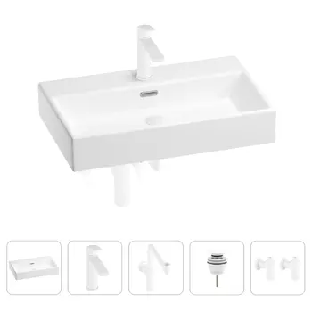 Раковина для ванной Wellsee Graceful Pro 201004670 в наборе 5 в 1