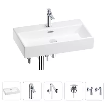 Раковина для ванной Wellsee Graceful Pro 201004671 в наборе 5 в 1