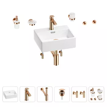 Раковина для ванной Wellsee Graceful Pro 201006604 в наборе 9 в 1
