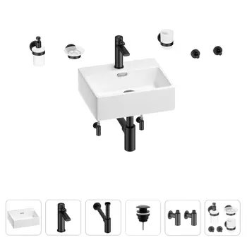 Раковина для ванной Wellsee Graceful Pro 201006607 в наборе 9 в 1