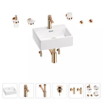 Раковина для ванной Wellsee Graceful Pro 201006609 в наборе 9 в 1