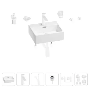 Раковина для ванной Wellsee Graceful Pro 201006615 в наборе 9 в 1