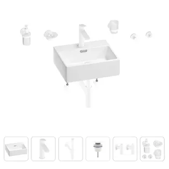 Раковина для ванной Wellsee Graceful Pro 201006635 в наборе 9 в 1