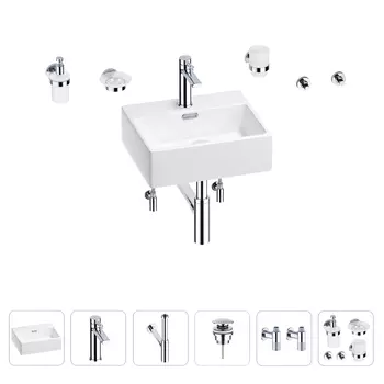 Раковина для ванной Wellsee Graceful Pro 201006636 в наборе 9 в 1