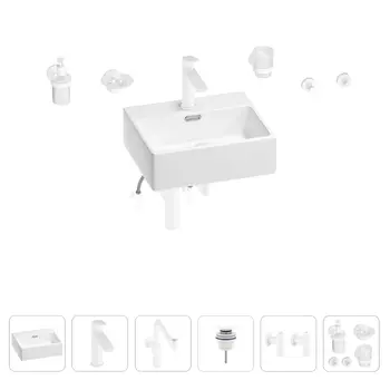 Раковина для ванной Wellsee Graceful Pro 201006645 в наборе 9 в 1