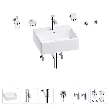 Раковина для ванной Wellsee Graceful Pro 201006651 в наборе 9 в 1