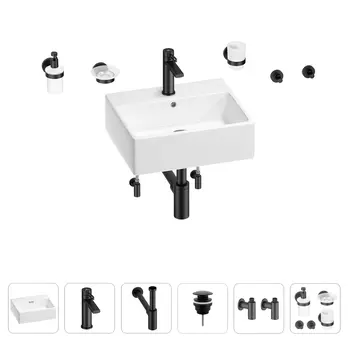 Раковина для ванной Wellsee Graceful Pro 201006657 в наборе 9 в 1
