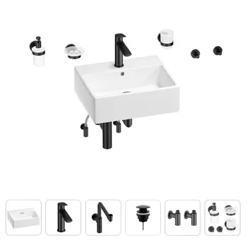 Раковина для ванной Wellsee Graceful Pro 201006692 в наборе 9 в 1
