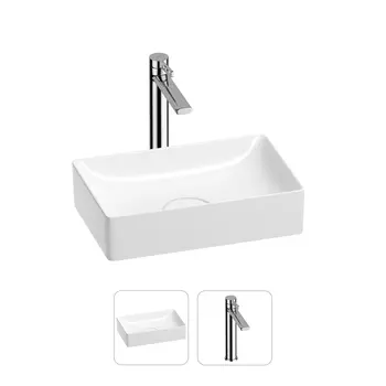Раковина для ванной Wellsee Pure BY Wellsee 201000701 в наборе 2 в 1