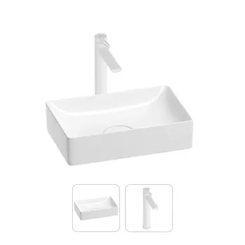 Раковина для ванной Wellsee Pure BY Wellsee 201000705 в наборе 2 в 1