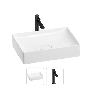 Раковина для ванной Wellsee Pure BY Wellsee 201000722 в наборе 2 в 1