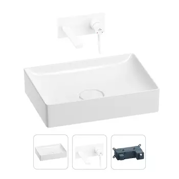 Раковина для ванной Wellsee Pure BY Wellsee 201000735 в наборе 2 в 1
