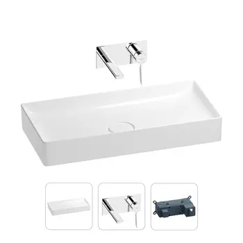 Раковина для ванной Wellsee Pure BY Wellsee 201000751 в наборе 2 в 1