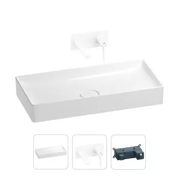 Раковина для ванной Wellsee Pure BY Wellsee 201000755 в наборе 2 в 1