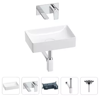Раковина для ванной Wellsee Pure BY Wellsee 201002546 в наборе 4 в 1