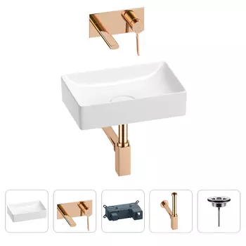 Раковина для ванной Wellsee Pure BY Wellsee 201002554 в наборе 4 в 1