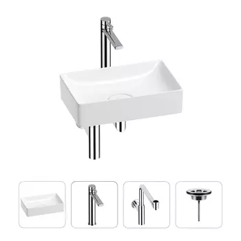 Раковина для ванной Wellsee Pure BY Wellsee 201002586 в наборе 4 в 1
