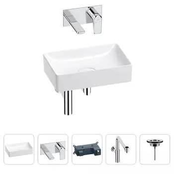 Раковина для ванной Wellsee Pure BY Wellsee 201002591 в наборе 4 в 1