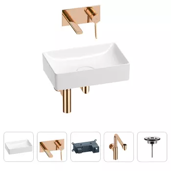 Раковина для ванной Wellsee Pure BY Wellsee 201002599 в наборе 4 в 1