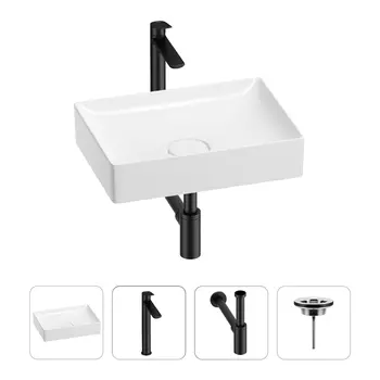 Раковина для ванной Wellsee Pure BY Wellsee 201002602 в наборе 4 в 1