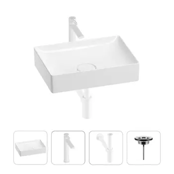 Раковина для ванной Wellsee Pure BY Wellsee 201002610 в наборе 4 в 1