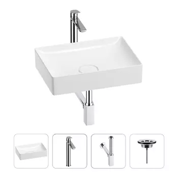 Раковина для ванной Wellsee Pure BY Wellsee 201002621 в наборе 4 в 1