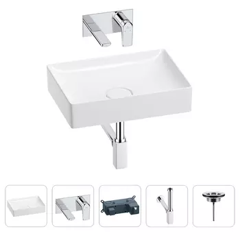 Раковина для ванной Wellsee Pure BY Wellsee 201002631 в наборе 4 в 1
