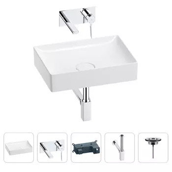Раковина для ванной Wellsee Pure BY Wellsee 201002636 в наборе 4 в 1