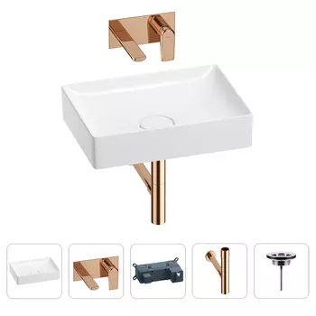 Раковина для ванной Wellsee Pure BY Wellsee 201002654 в наборе 4 в 1