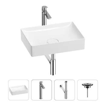 Раковина для ванной Wellsee Pure BY Wellsee 201002661 в наборе 4 в 1