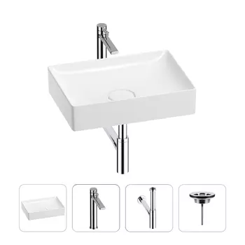 Раковина для ванной Wellsee Pure BY Wellsee 201002666 в наборе 4 в 1