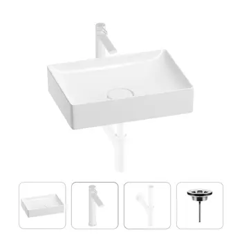 Раковина для ванной Wellsee Pure BY Wellsee 201002670 в наборе 4 в 1